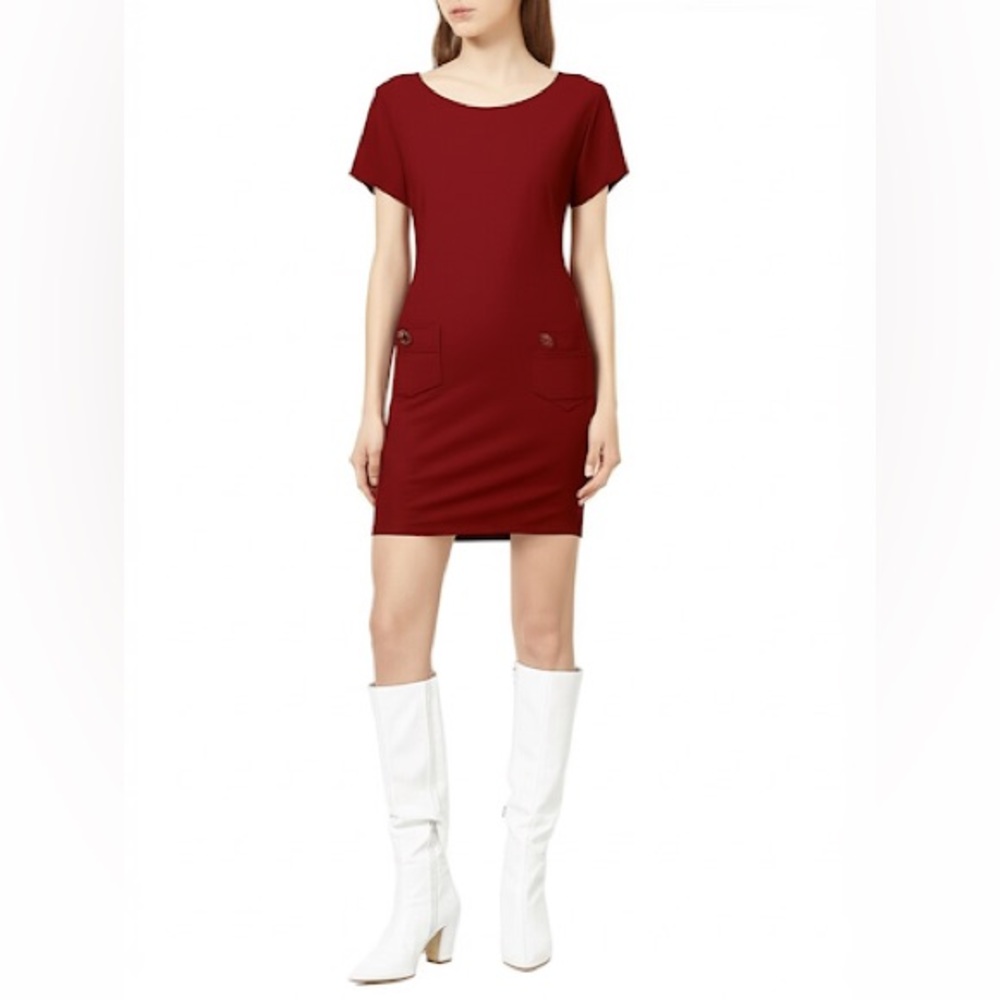 Max Studio Retro Mod Short Sleeve Pocket Dress Size Small